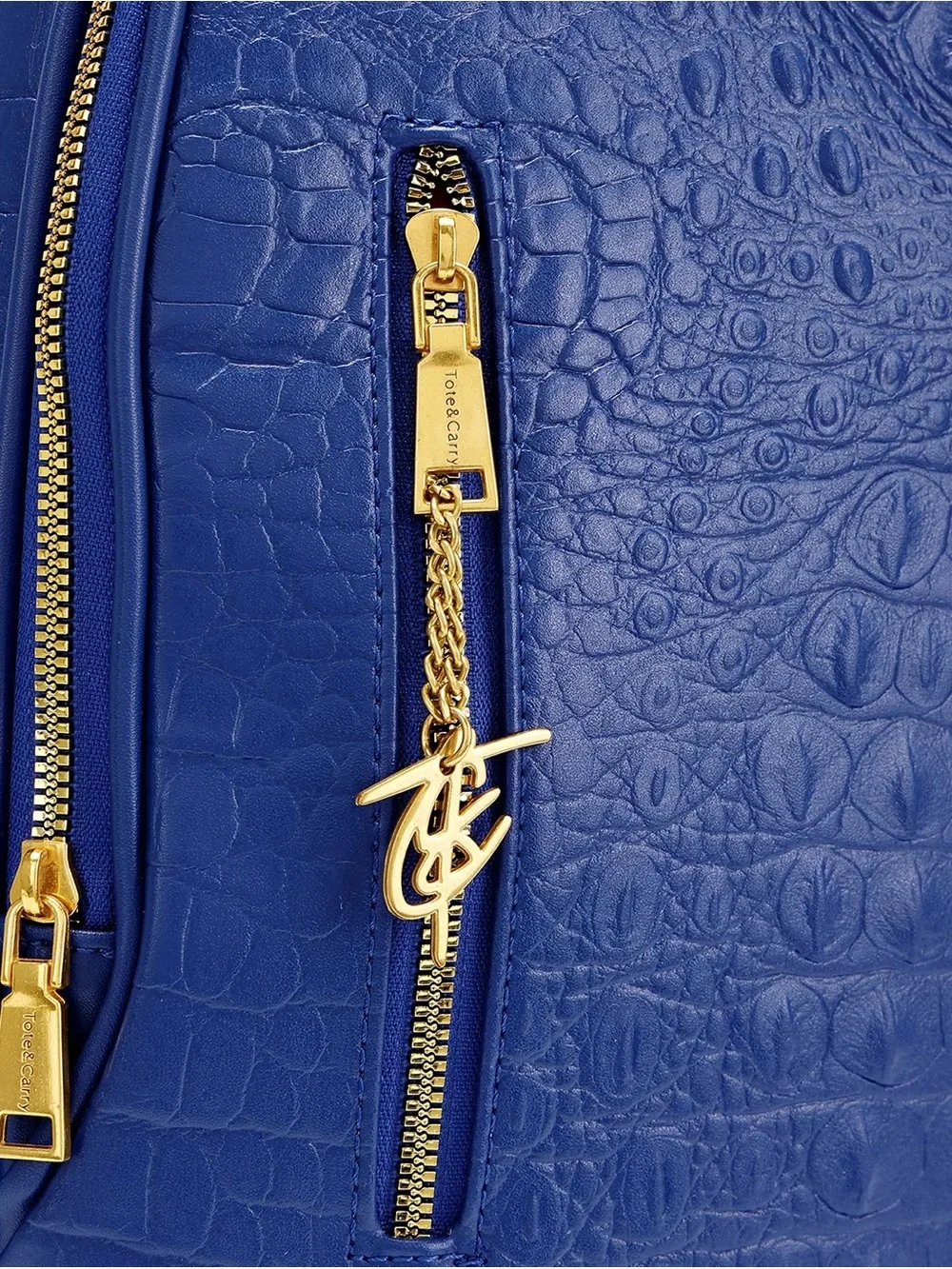 Tote&Carry Statement Traveler Royal Blue Croc Backpack